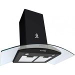 SUPRA CAMPANA CRISTAL CURVO  BLACK 90 CM