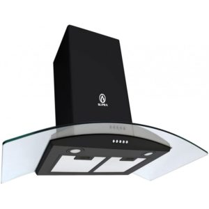 SUPRA CAMPANA CRISTAL CURVO  BLACK 90 CM