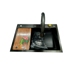 CASABLANCA KIT FREGADERO + MONOMANDO NEGRO